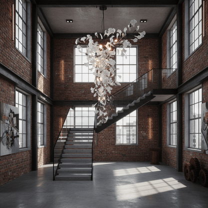 Ginkgo Vine Chandelier - Elegant Design with Adjustable Height & LED L
