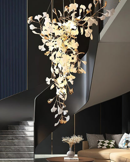 Ginkgo Vine Chandelier - Elegant Design with Adjustable Height & LED L