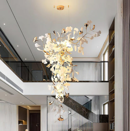 Ginkgo Vine Chandelier - Elegant Design with Adjustable Height & LED L