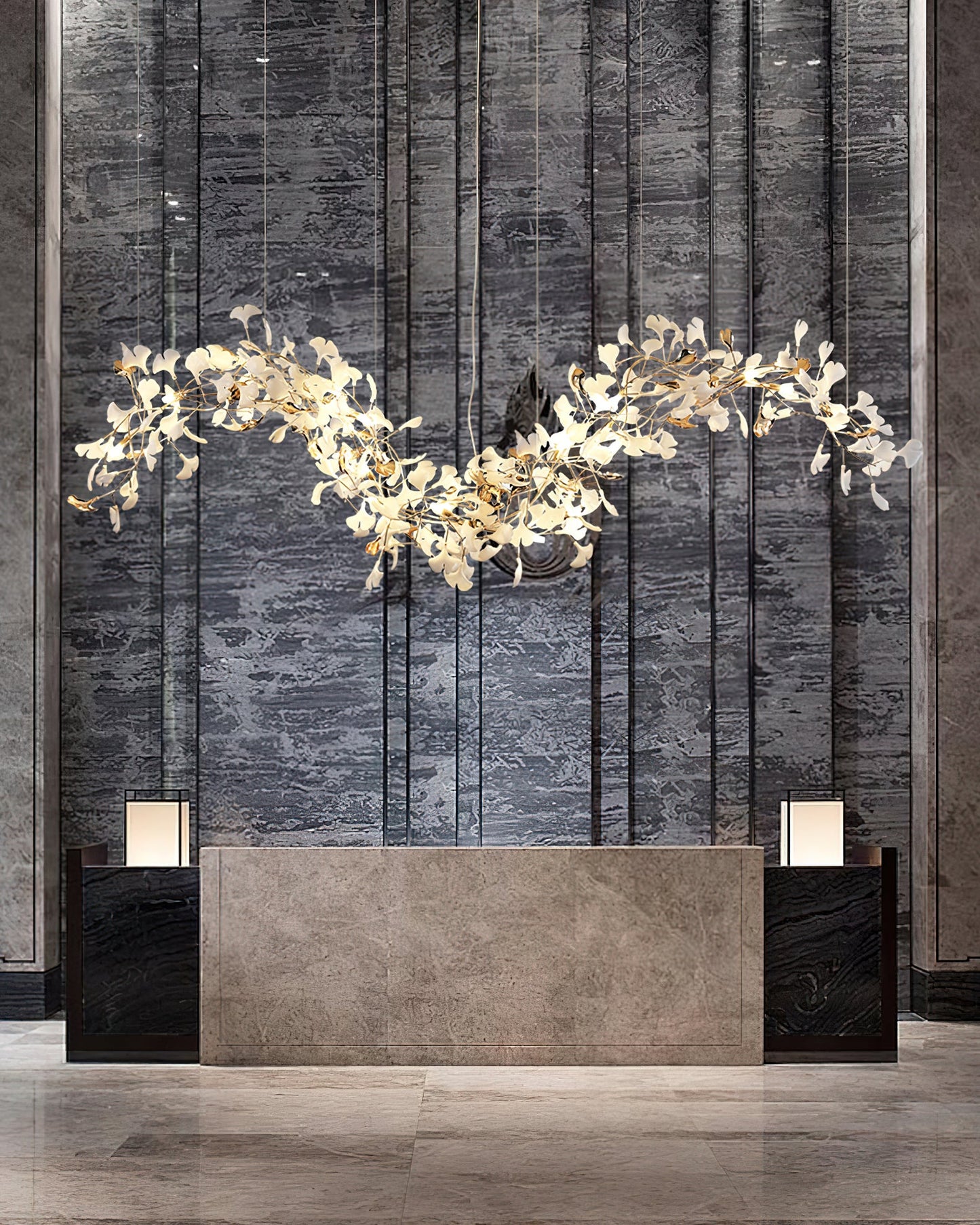 Ginkgo Vine Chandelier - Elegant Design with Adjustable Height & LED L