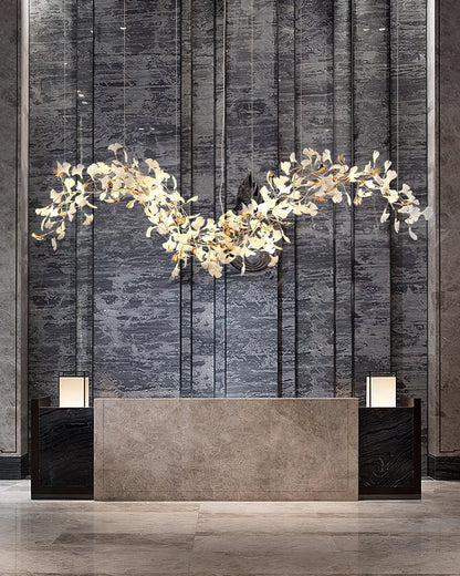 Ginkgo Vine Chandelier - Elegant Design with Adjustable Height & LED L