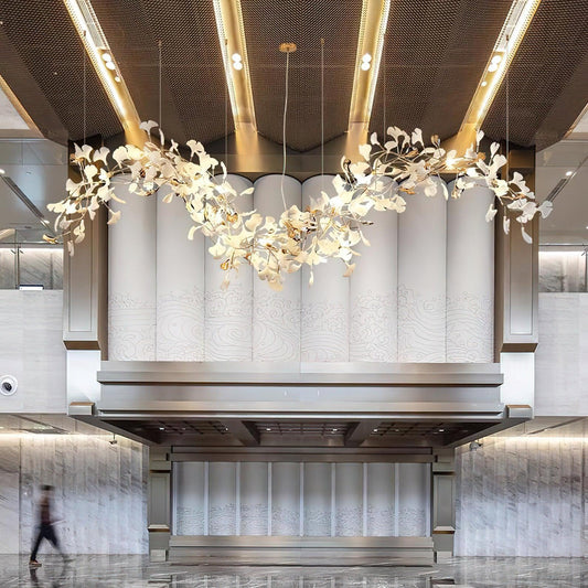 Ginkgo Vine Chandelier - Elegant Design with Adjustable Height & LED L