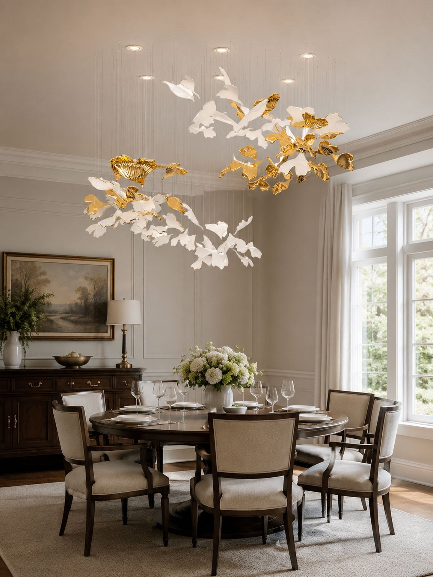 Ginkgo Tree Chandelier - Elegant Design with Adjustable Brightness