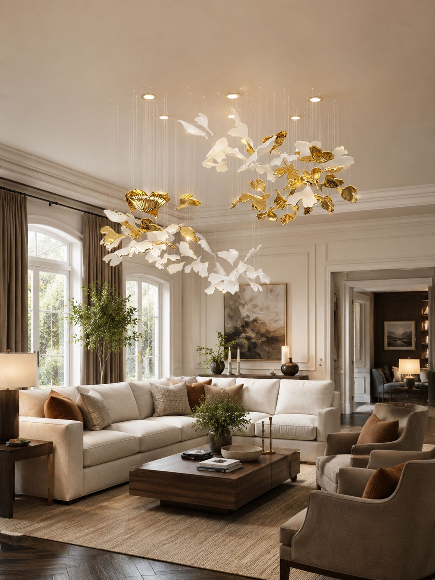 Ginkgo Tree Chandelier - Elegant Design with Adjustable Brightness