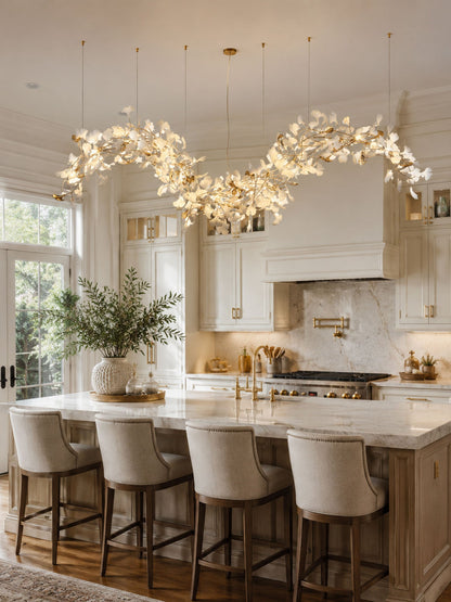 Ginkgo Vine Chandelier - Elegant Design with Adjustable Height & LED L