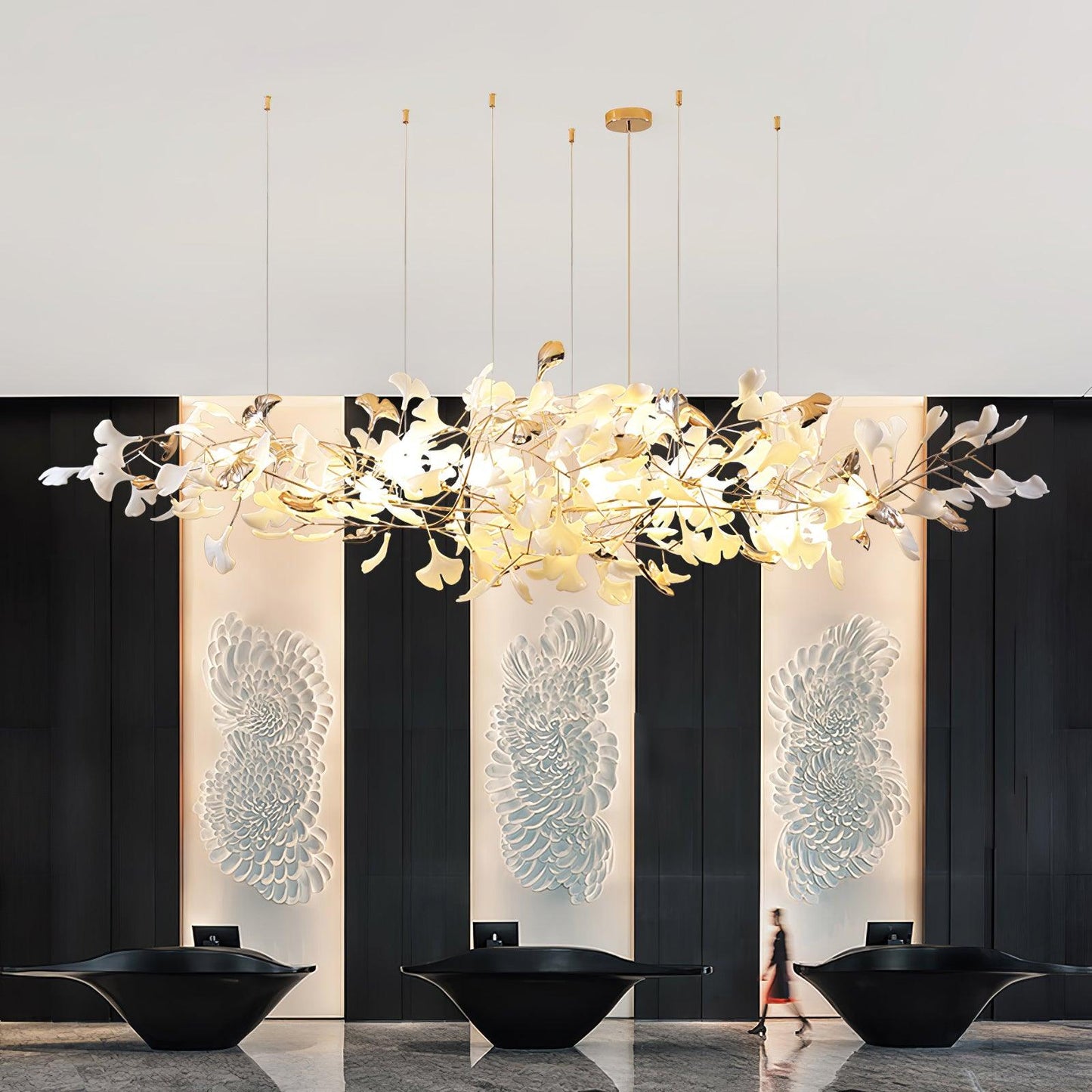Ginkgo Cloud Chandelier - Modern LED Lighting with Adjustable Brightne