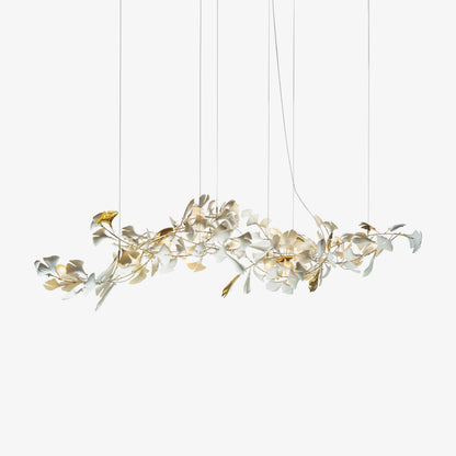 Elegant Porcelain Ginkgo Chandelier - Handcrafted, Energy Efficient Li