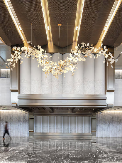 Ginkgo Vine Chandelier - Elegant Design with Adjustable Height & LED L