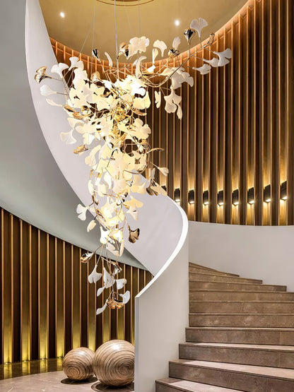 Ginkgo Vine Chandelier - Elegant Design with Adjustable Height & LED L