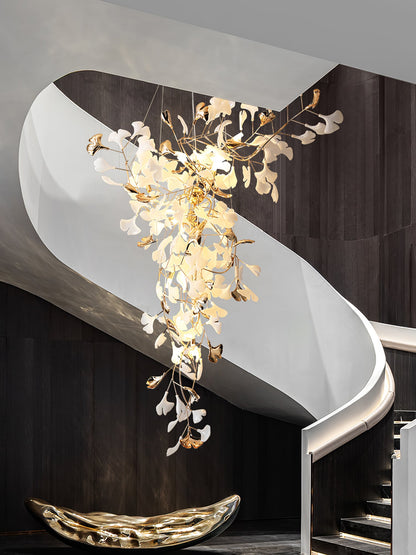 Ginkgo Vine Chandelier - Elegant Design with Adjustable Height & LED L