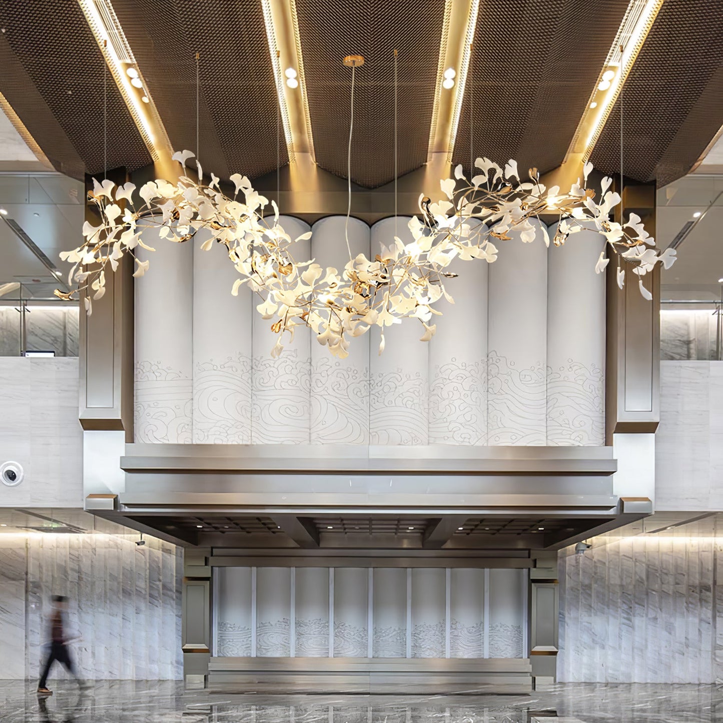 Ginkgo Vine Chandelier - Elegant Design with Adjustable Height & LED L