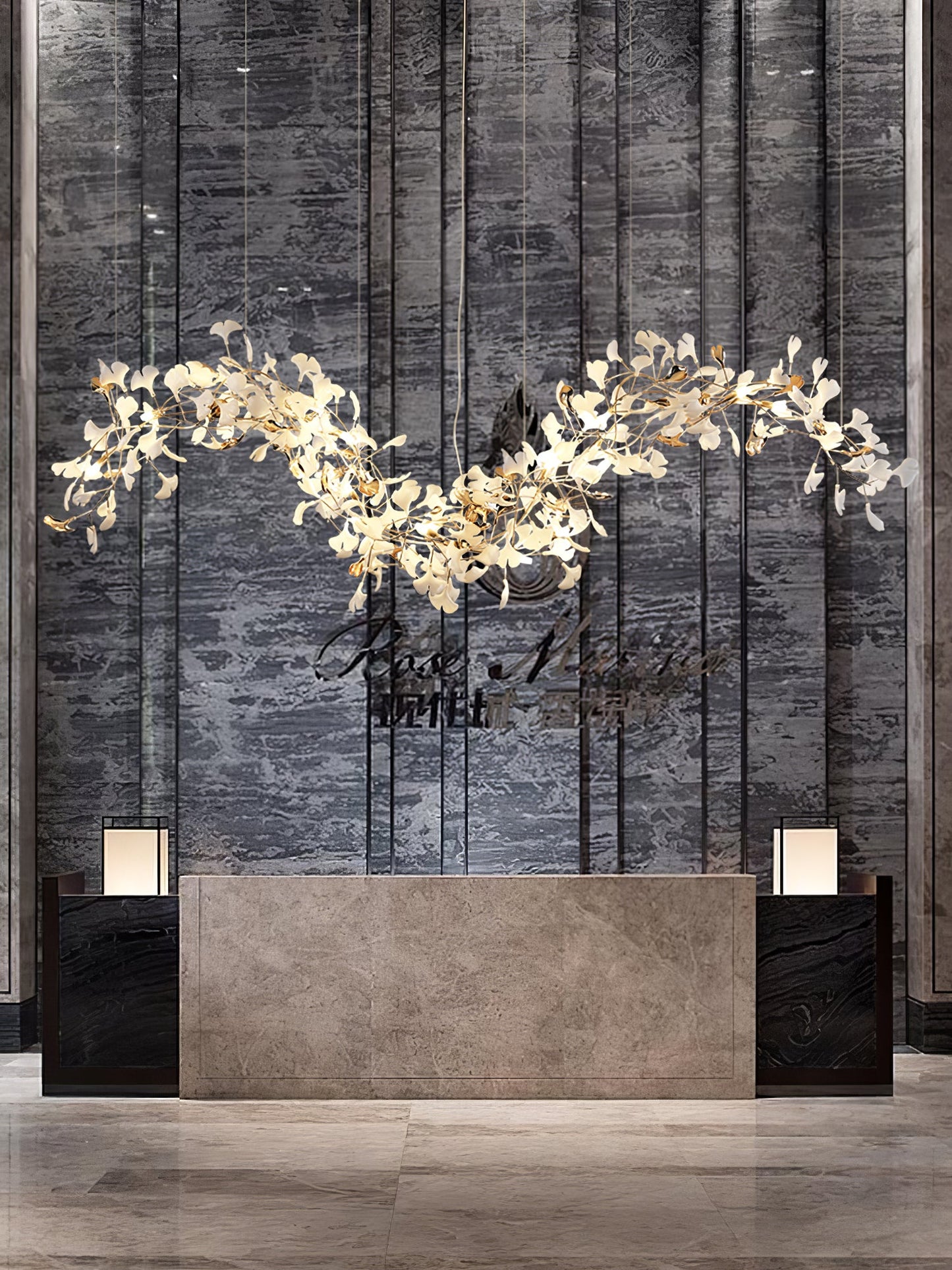 Ginkgo Vine Chandelier - Elegant Design with Adjustable Height & LED L