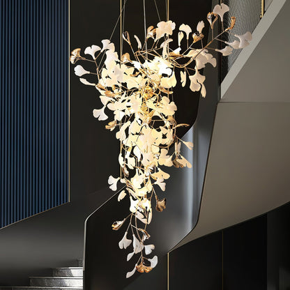Ginkgo Vine Chandelier - Elegant Design with Adjustable Height & LED L