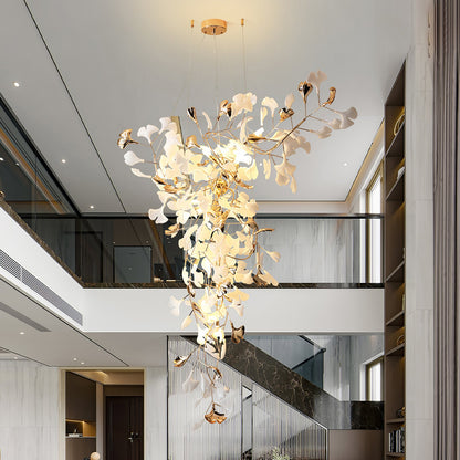 Ginkgo Vine Chandelier - Elegant Design with Adjustable Height & LED L