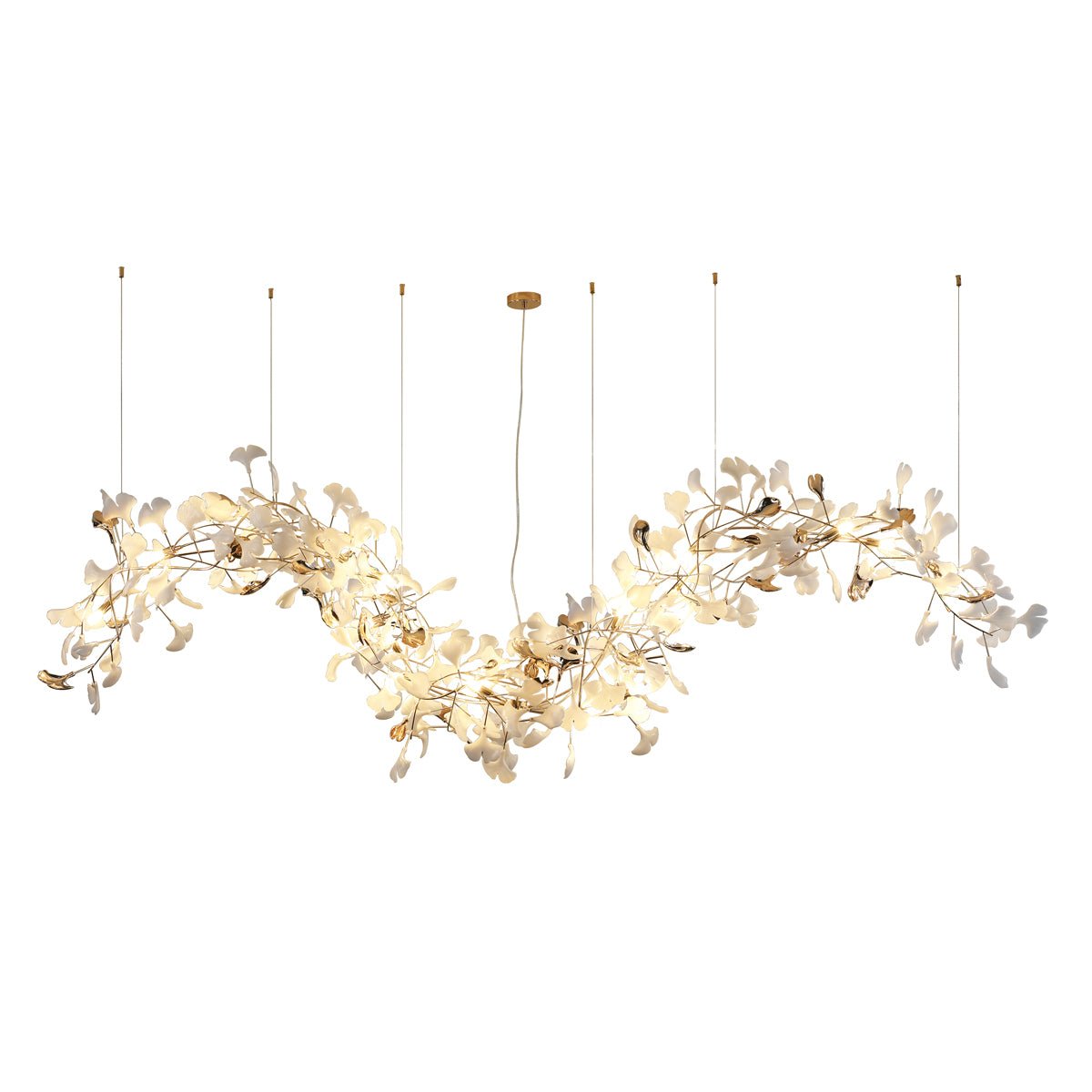 Ginkgo Vine Chandelier - Elegant Design with Adjustable Height & LED L