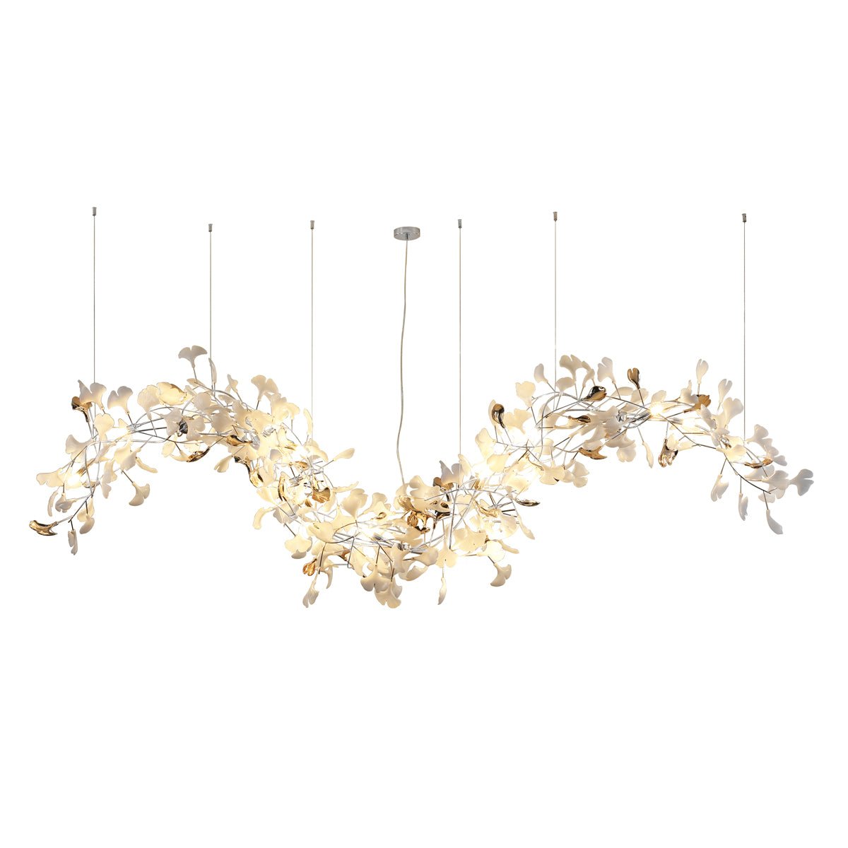 Ginkgo Vine Chandelier - Elegant Design with Adjustable Height & LED L