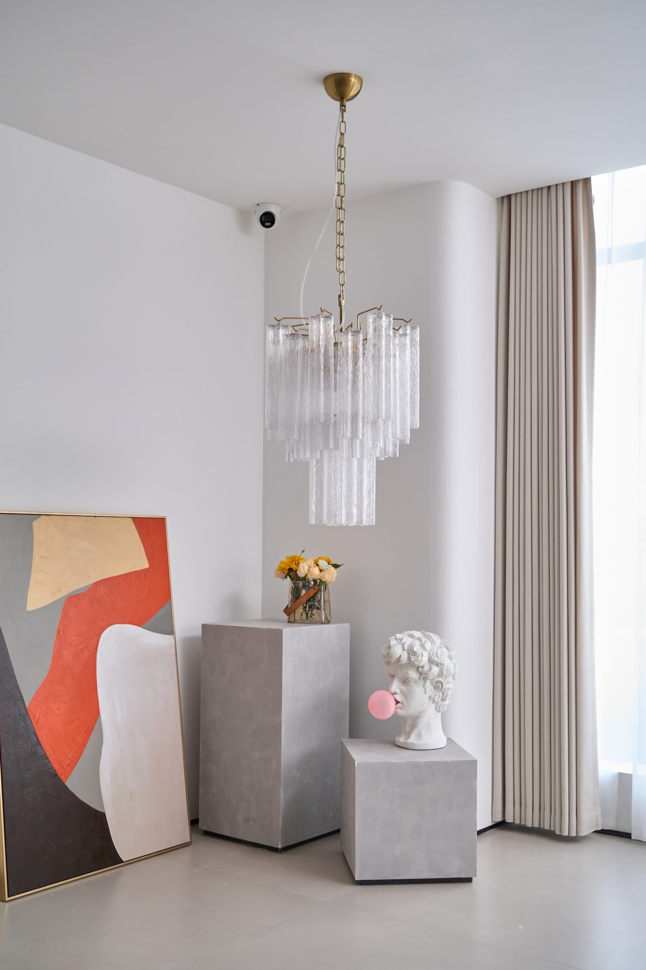 Giselle Crystal Glass Chandelier - Elegant Design & Adjustable Height