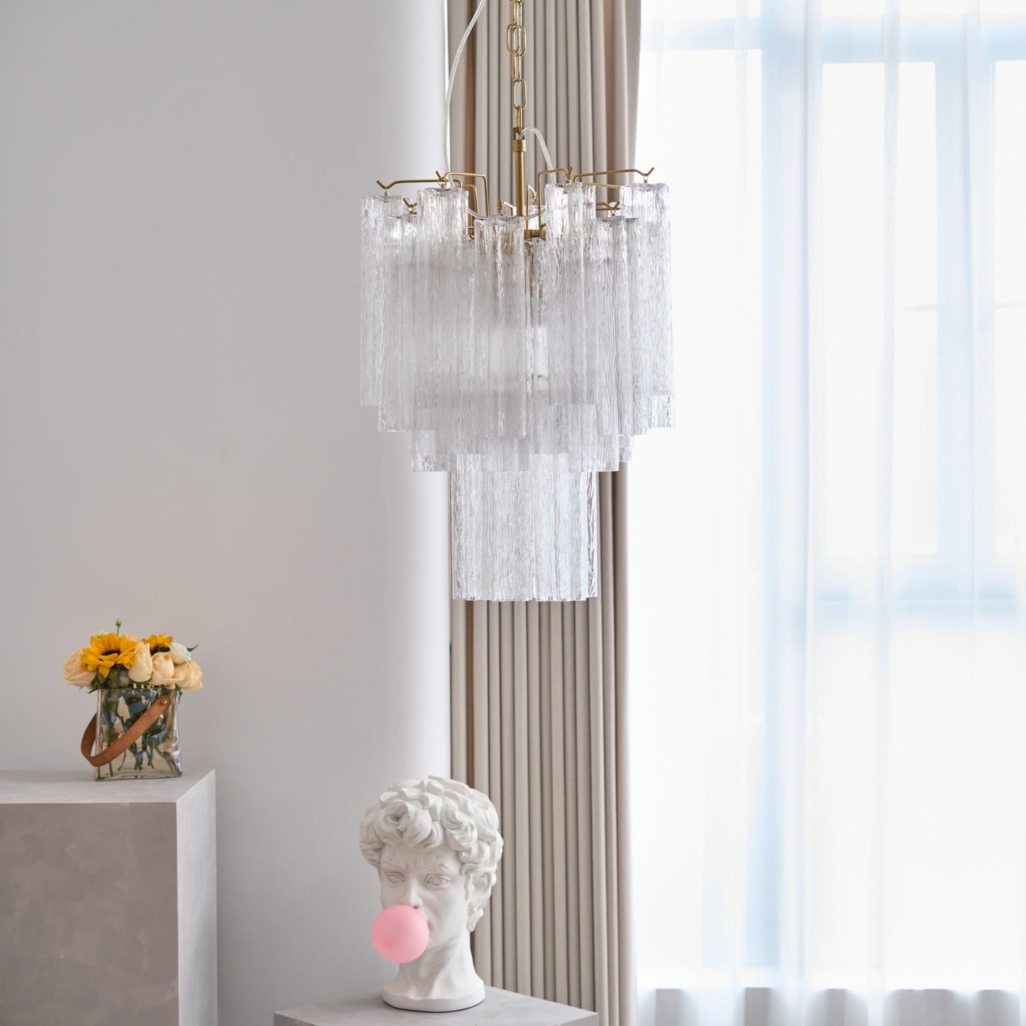 Giselle Crystal Glass Chandelier - Elegant Design & Adjustable Height