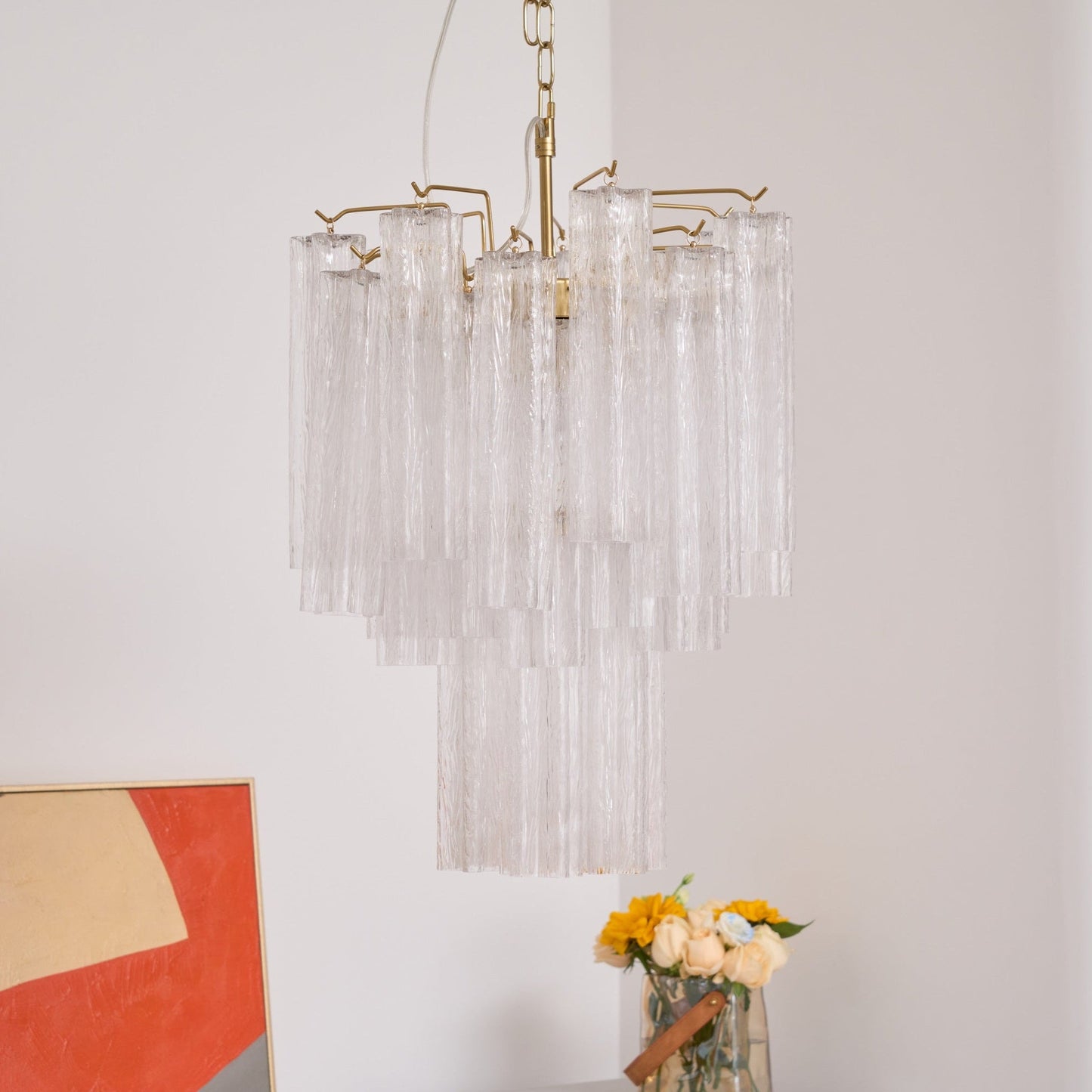 Giselle Crystal Glass Chandelier - Elegant Design & Adjustable Height