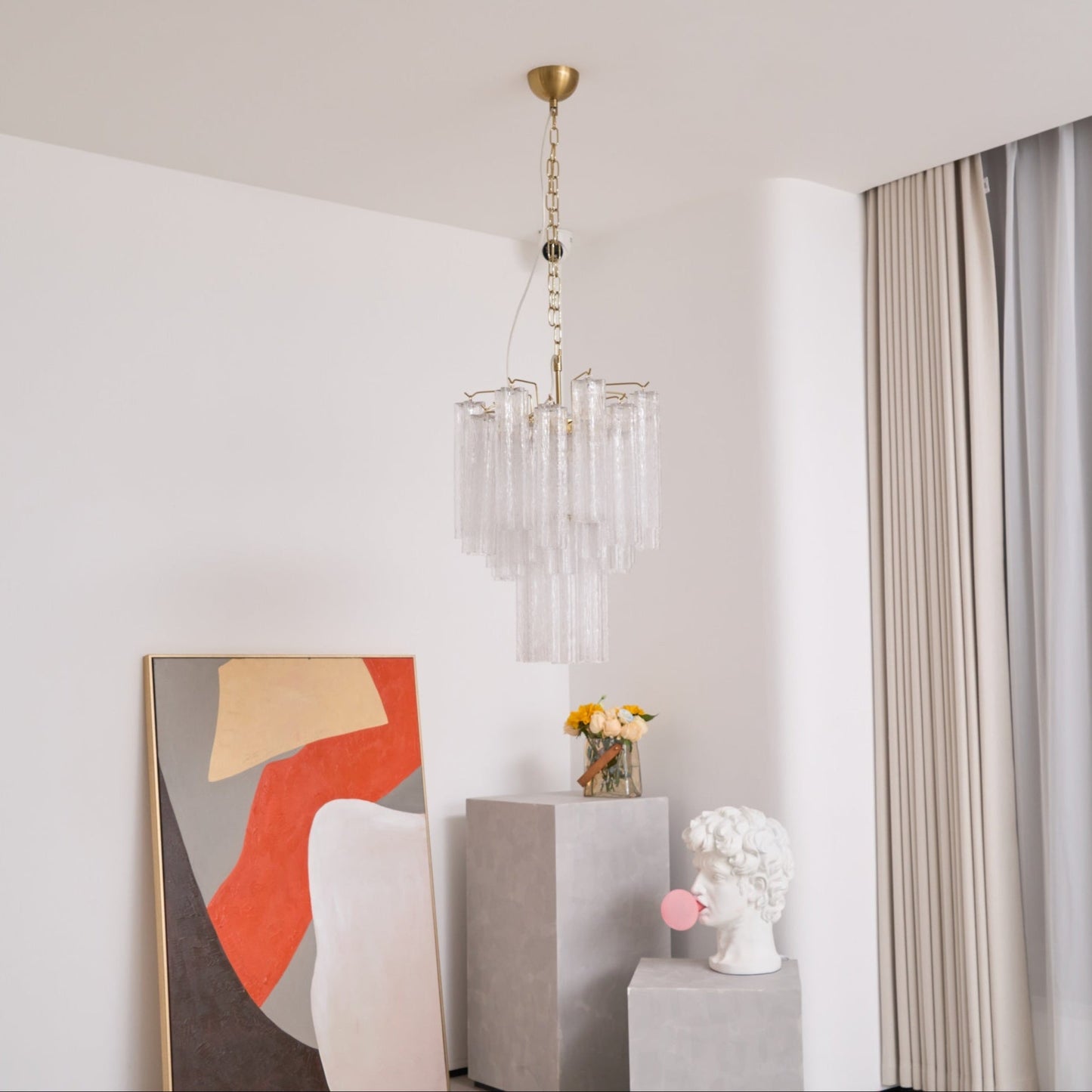 Giselle Crystal Glass Chandelier - Elegant Design & Adjustable Height