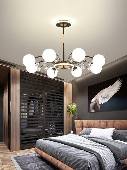 Elegant Glass Raindrop Chandelier - Dimmable, Energy-Efficient Design