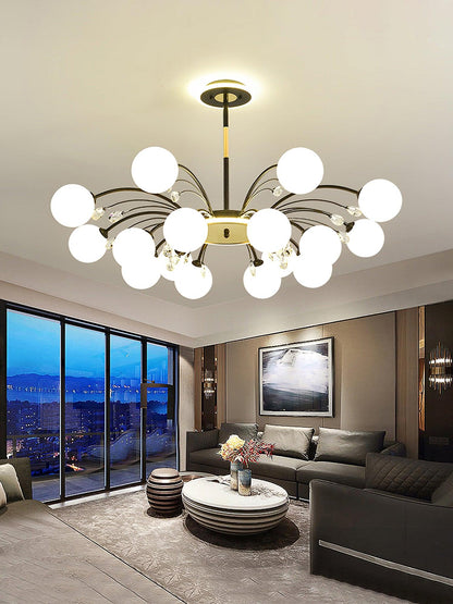 Elegant Glass Raindrop Chandelier - Dimmable, Energy-Efficient Design