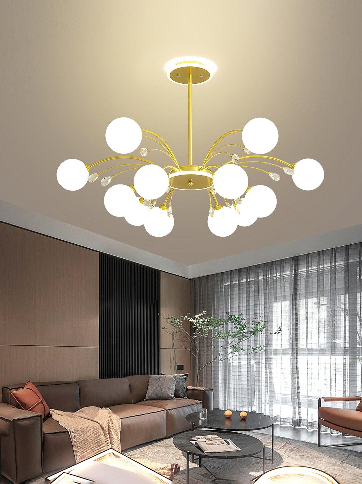 Elegant Glass Raindrop Chandelier - Dimmable, Energy-Efficient Design
