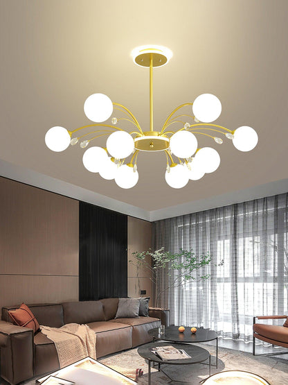 Elegant Glass Raindrop Chandelier - Dimmable, Energy-Efficient Design