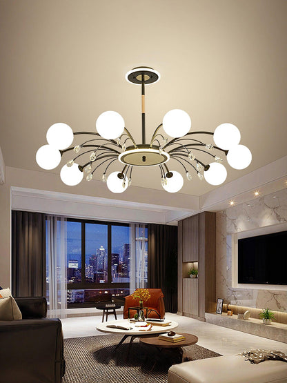 Elegant Glass Raindrop Chandelier - Dimmable, Energy-Efficient Design