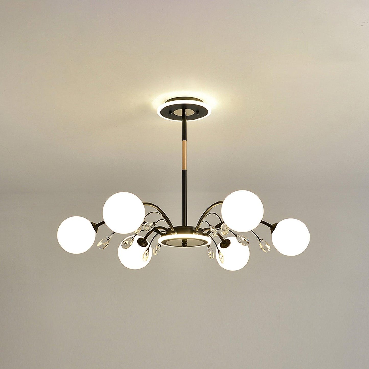 Elegant Glass Raindrop Chandelier - Dimmable, Energy-Efficient Design