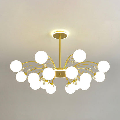 Elegant Glass Raindrop Chandelier - Dimmable, Energy-Efficient Design