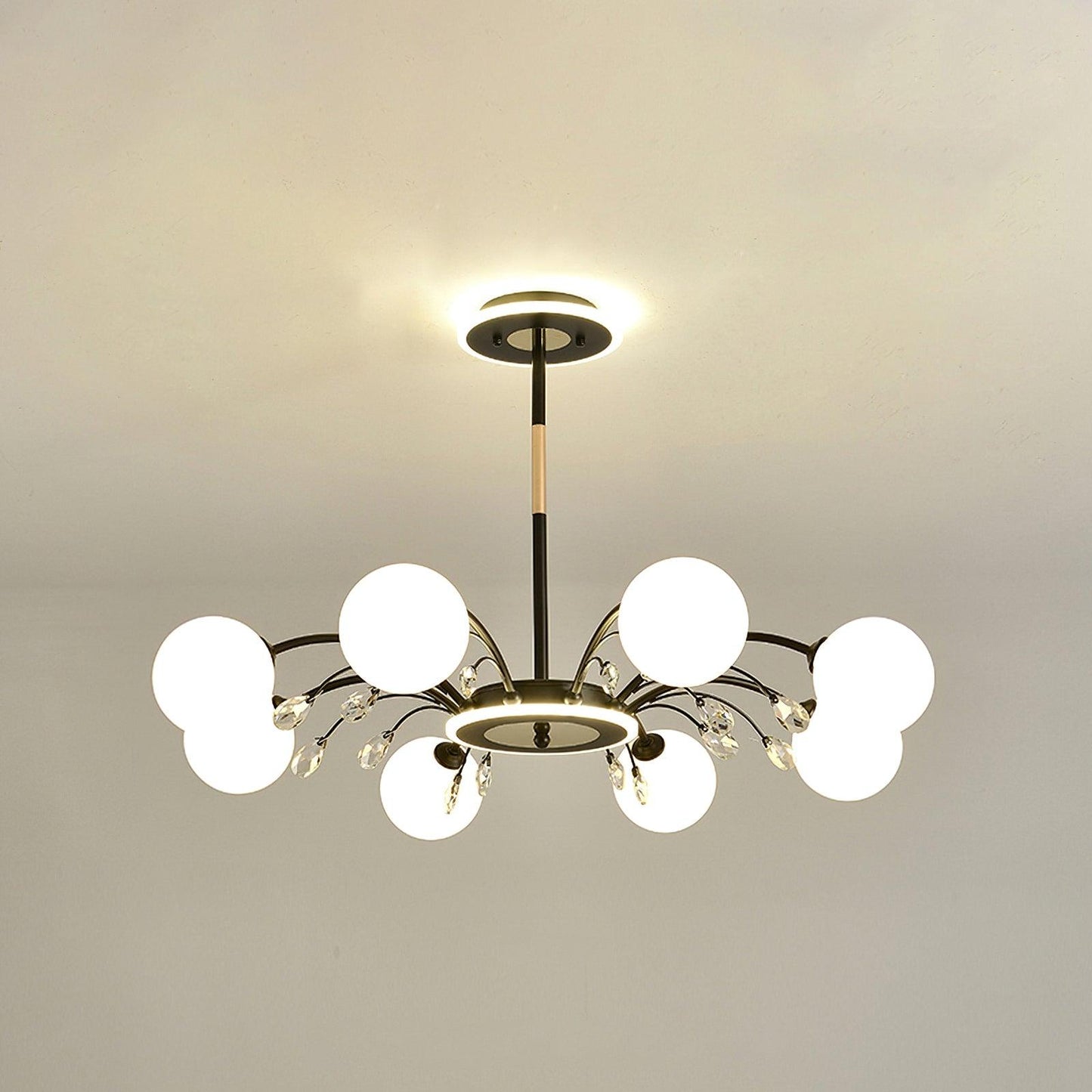 Elegant Glass Raindrop Chandelier - Dimmable, Energy-Efficient Design