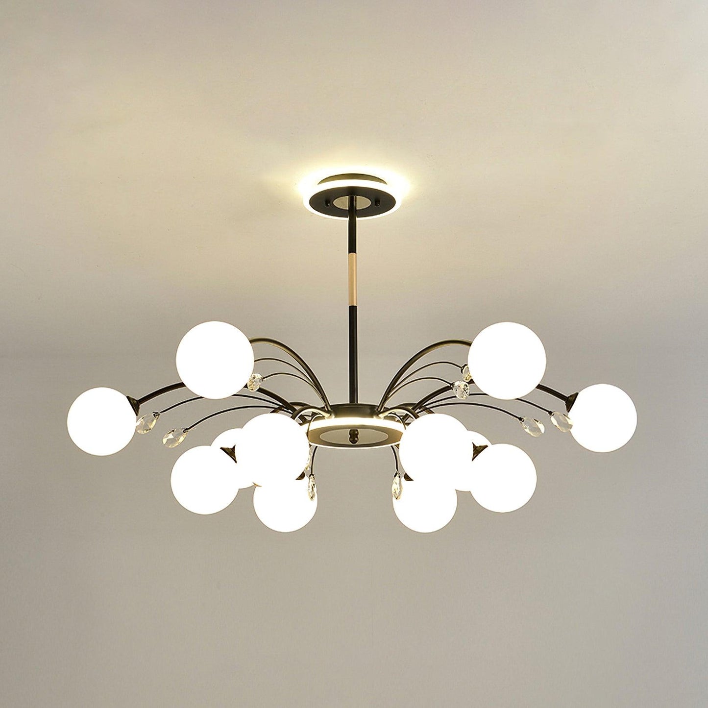 Elegant Glass Raindrop Chandelier - Dimmable, Energy-Efficient Design