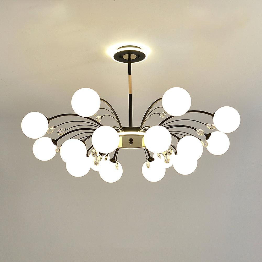 Elegant Glass Raindrop Chandelier - Dimmable, Energy-Efficient Design