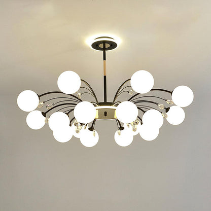 Elegant Glass Raindrop Chandelier - Dimmable, Energy-Efficient Design