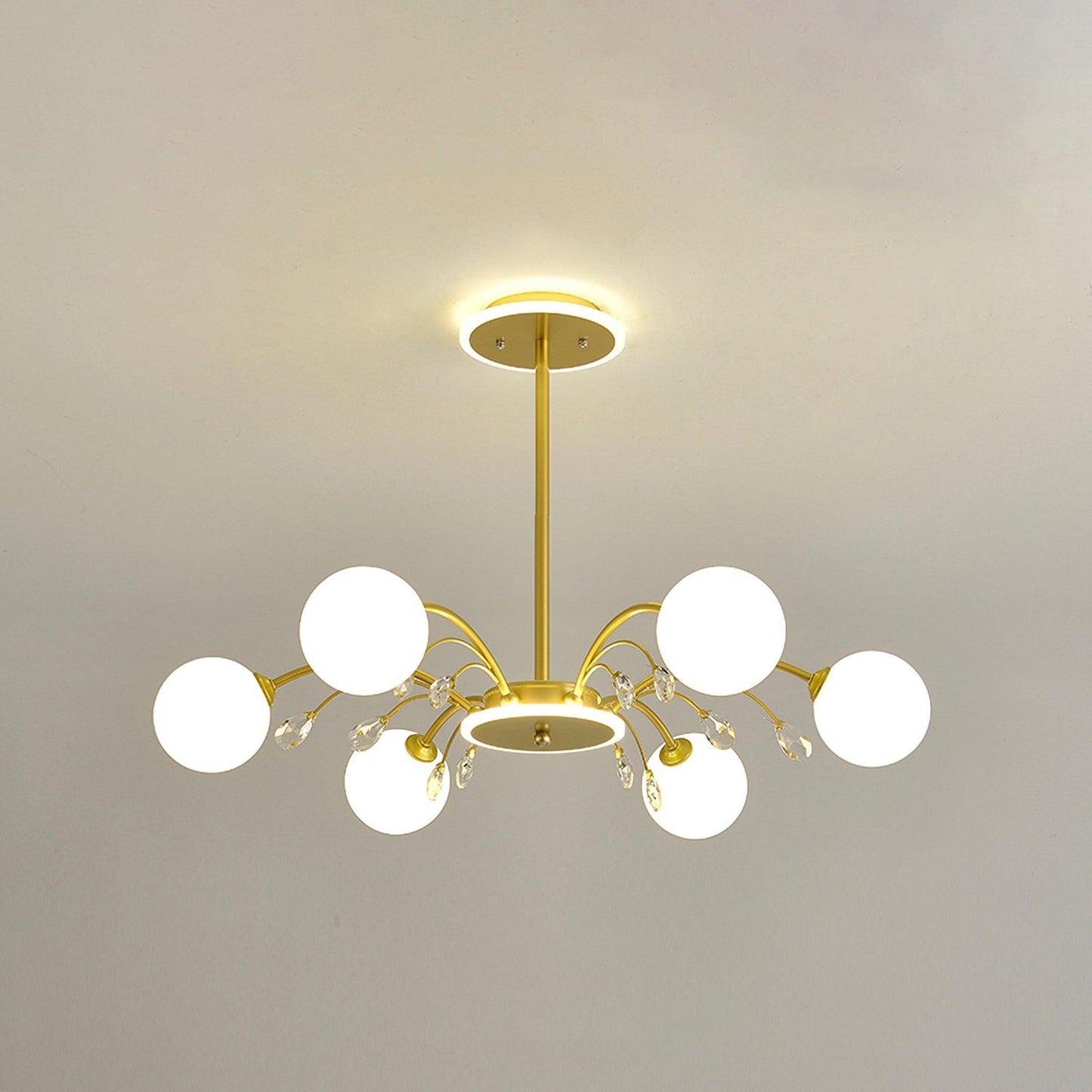 Elegant Glass Raindrop Chandelier - Dimmable, Energy-Efficient Design