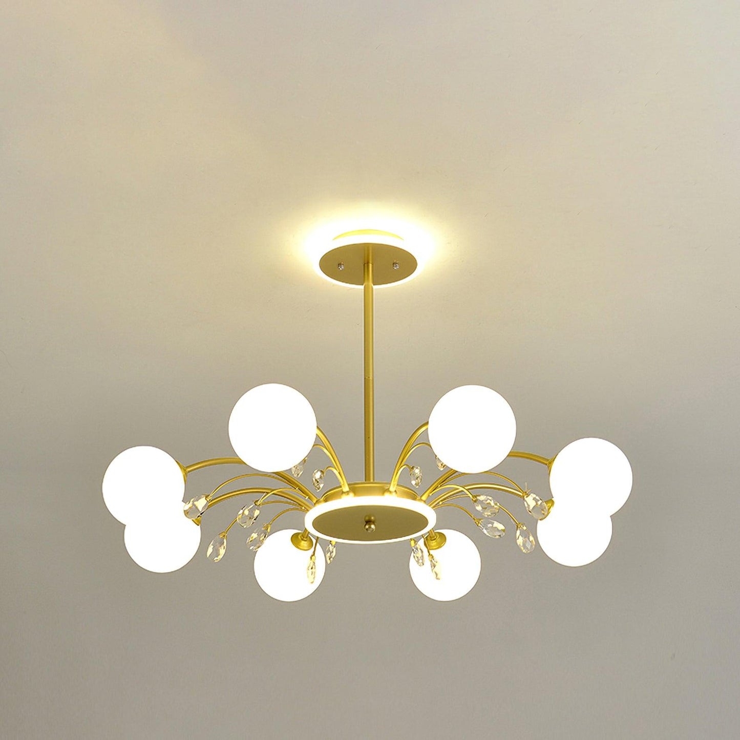 Elegant Glass Raindrop Chandelier - Dimmable, Energy-Efficient Design