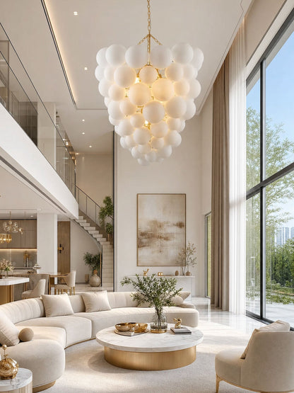 Elegant Glass Ball Bubble Chandelier - Adjustable Height & Modern Desi