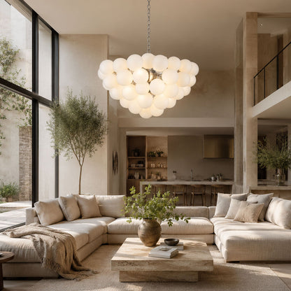 Elegant Glass Ball Bubble Chandelier - Adjustable Height & Modern Desi