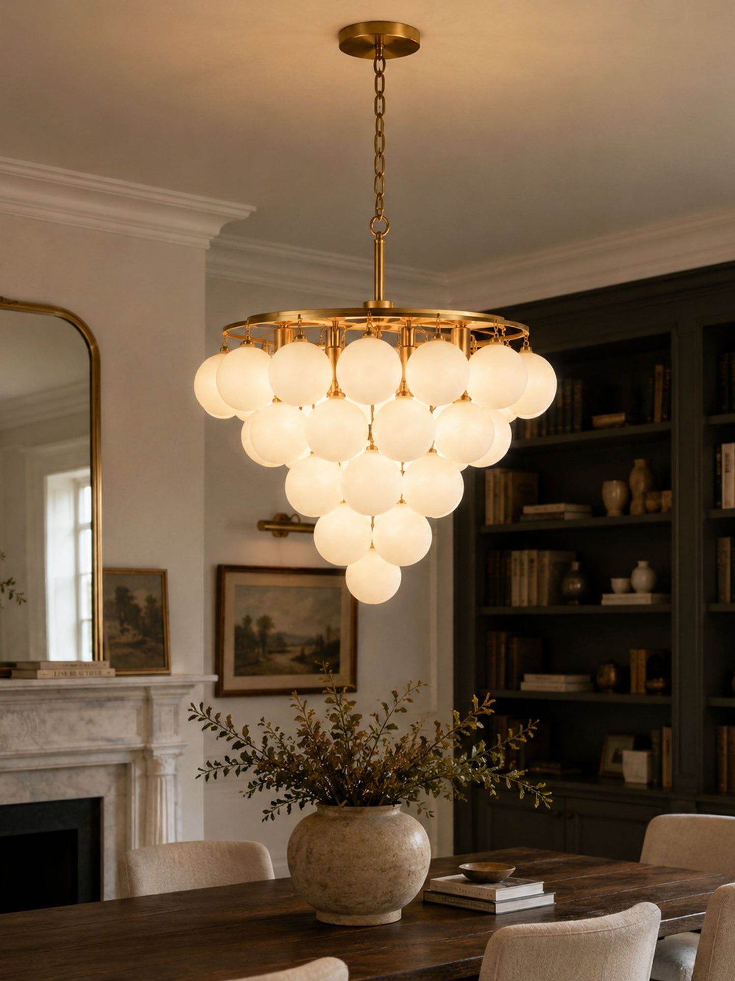 Elegant Glass Ball Bubble Chandelier - Adjustable Height & Modern Desi