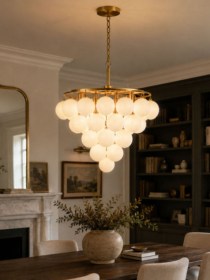 Elegant Glass Ball Bubble Chandelier - Adjustable Height & Modern Desi