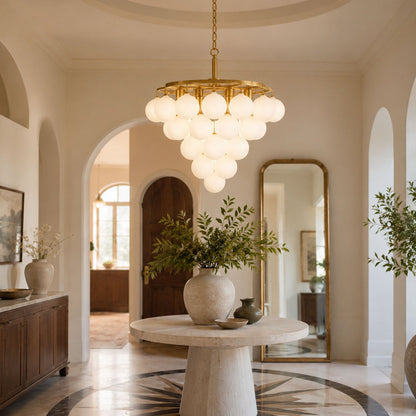 Elegant Glass Ball Bubble Chandelier - Adjustable Height & Modern Desi