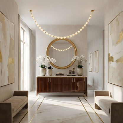 Riviere Chain Chandelier - Elegant Design, Adjustable Height, LED Comp