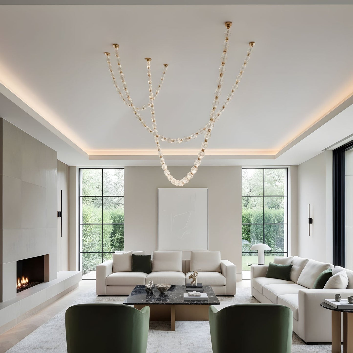 Riviere Chain Chandelier - Elegant Design, Adjustable Height, LED Comp