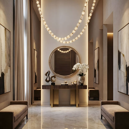 Riviere Chain Chandelier - Elegant Design, Adjustable Height, LED Comp