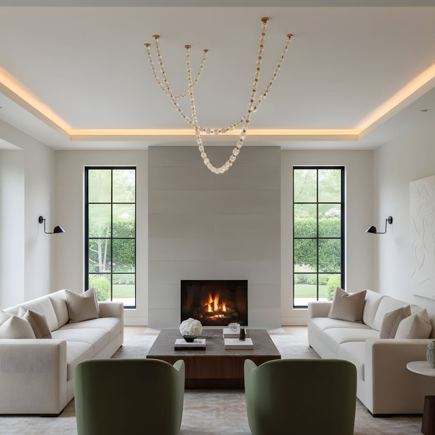 Riviere Chain Chandelier - Elegant Design, Adjustable Height, LED Comp