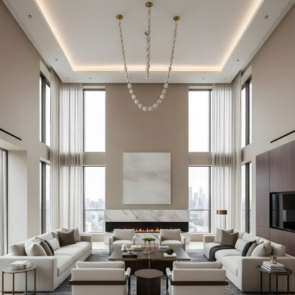 Riviere Chain Chandelier - Elegant Design, Adjustable Height, LED Comp