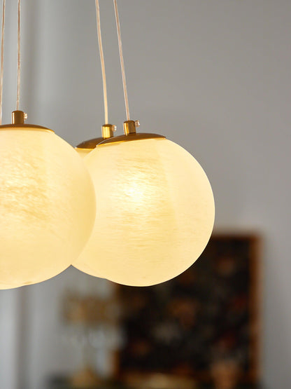 Elegant Glass Cluster Chandelier with Adjustable Height & Modern Desig