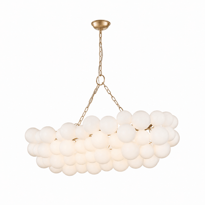 Elegant Glass Ball Bubble Chandelier - Adjustable Height & Modern Desi