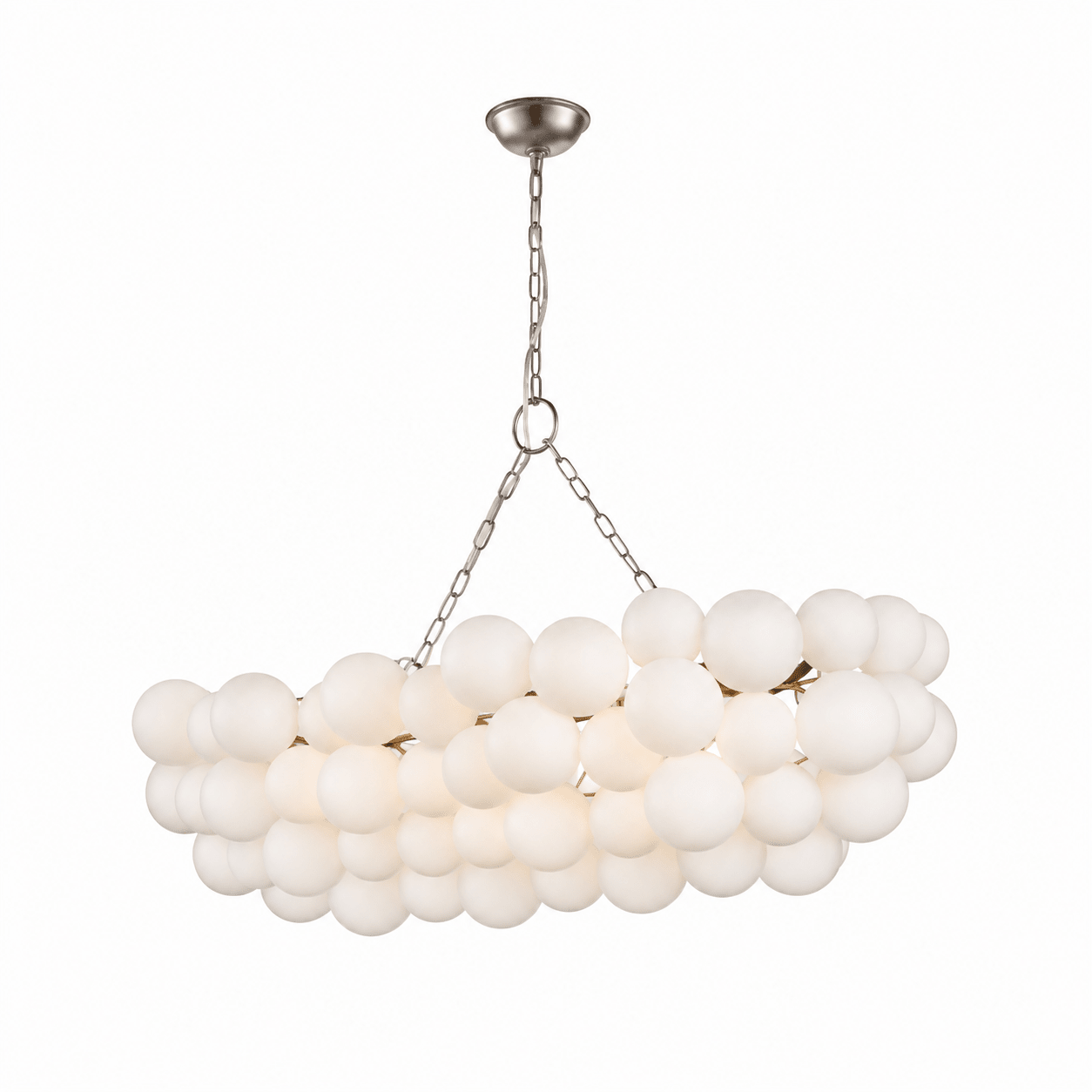 Elegant Glass Ball Bubble Chandelier - Adjustable Height & Modern Desi